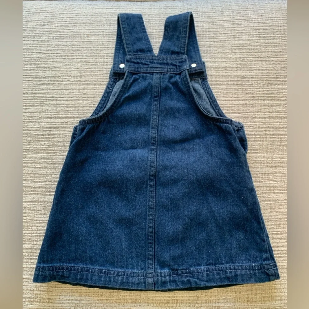 Tahari Dark Blue Denim Overall Dress - 2T - India Cotton 100% EUC - Picture 2 of 11